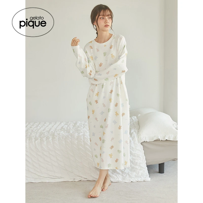 gelato pique25早春新品女睡裙动物玩偶长袖连衣裙居家PWCO251269