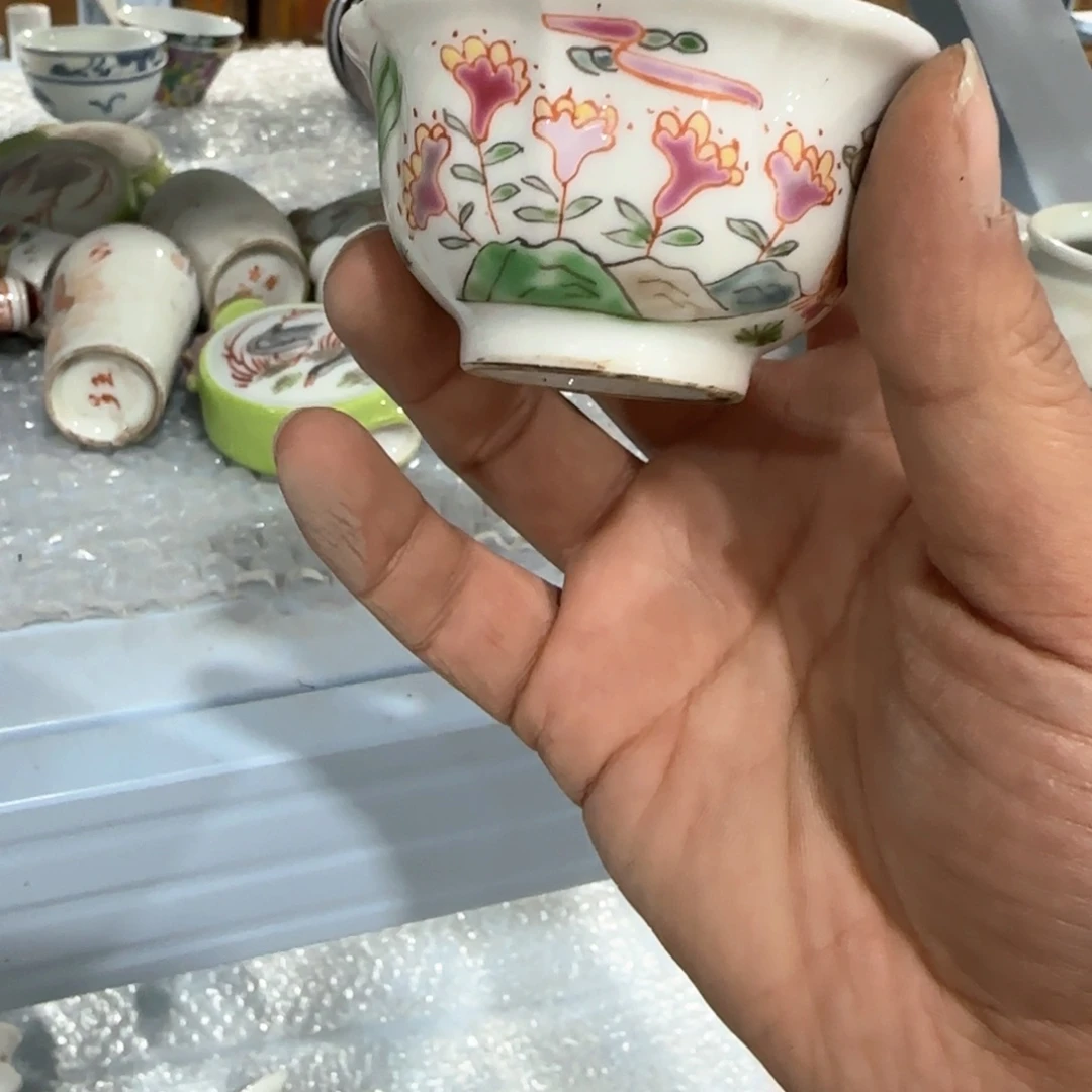 瓷片摆件手绘瓷器全部处理