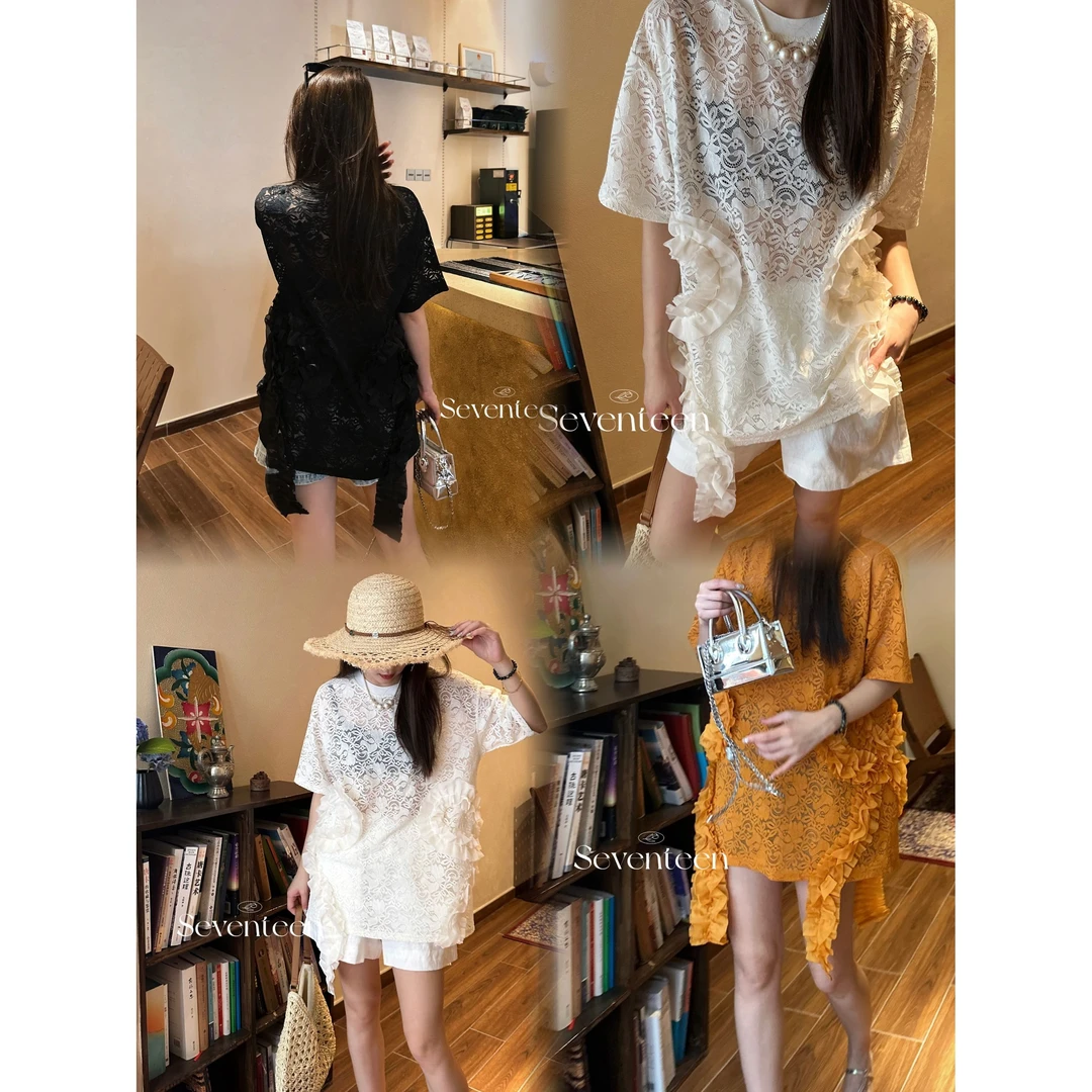 【ZHEN】62225 2025新款修身显瘦气质小众设计师款短袖T恤打底