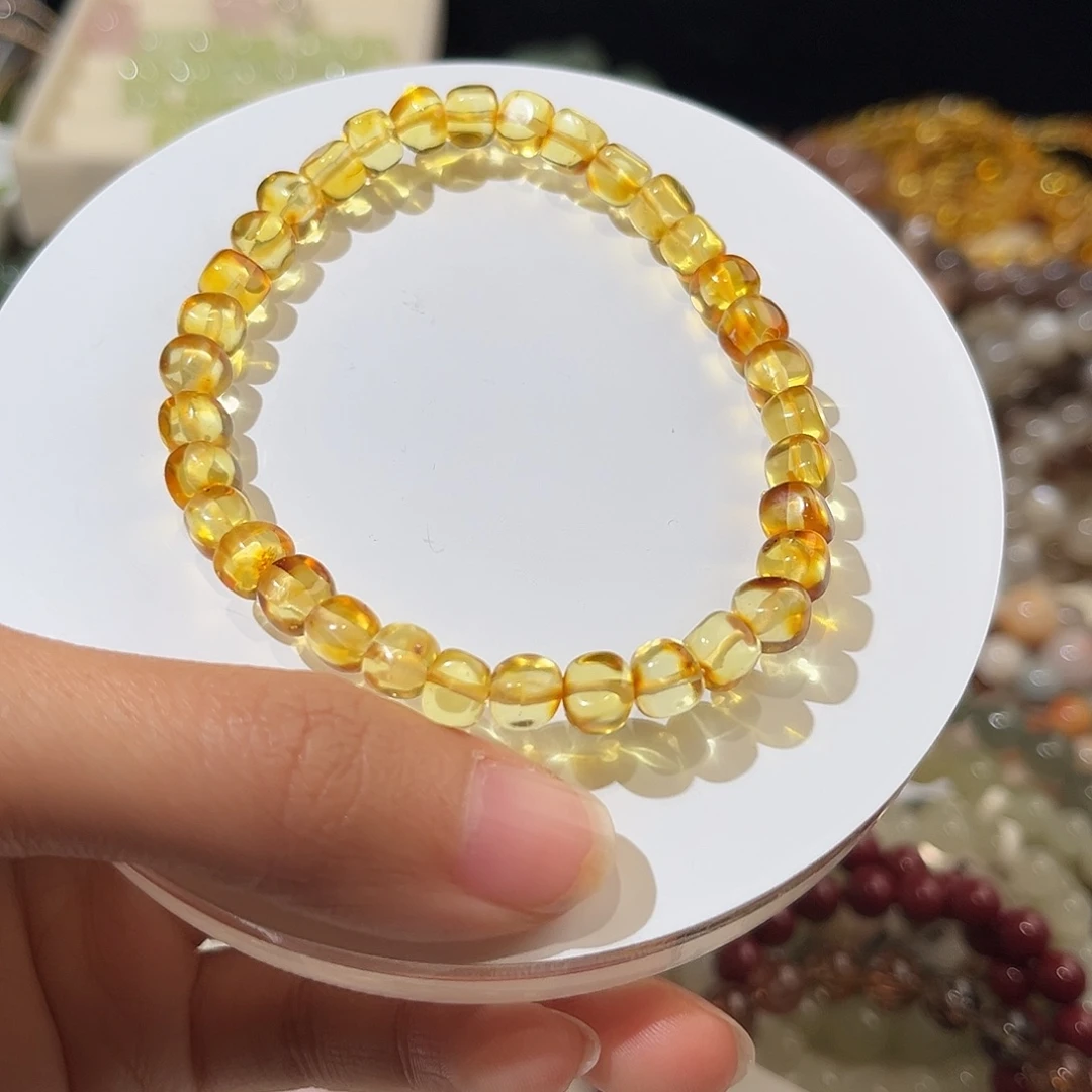 烟晶未镶嵌手链金珀