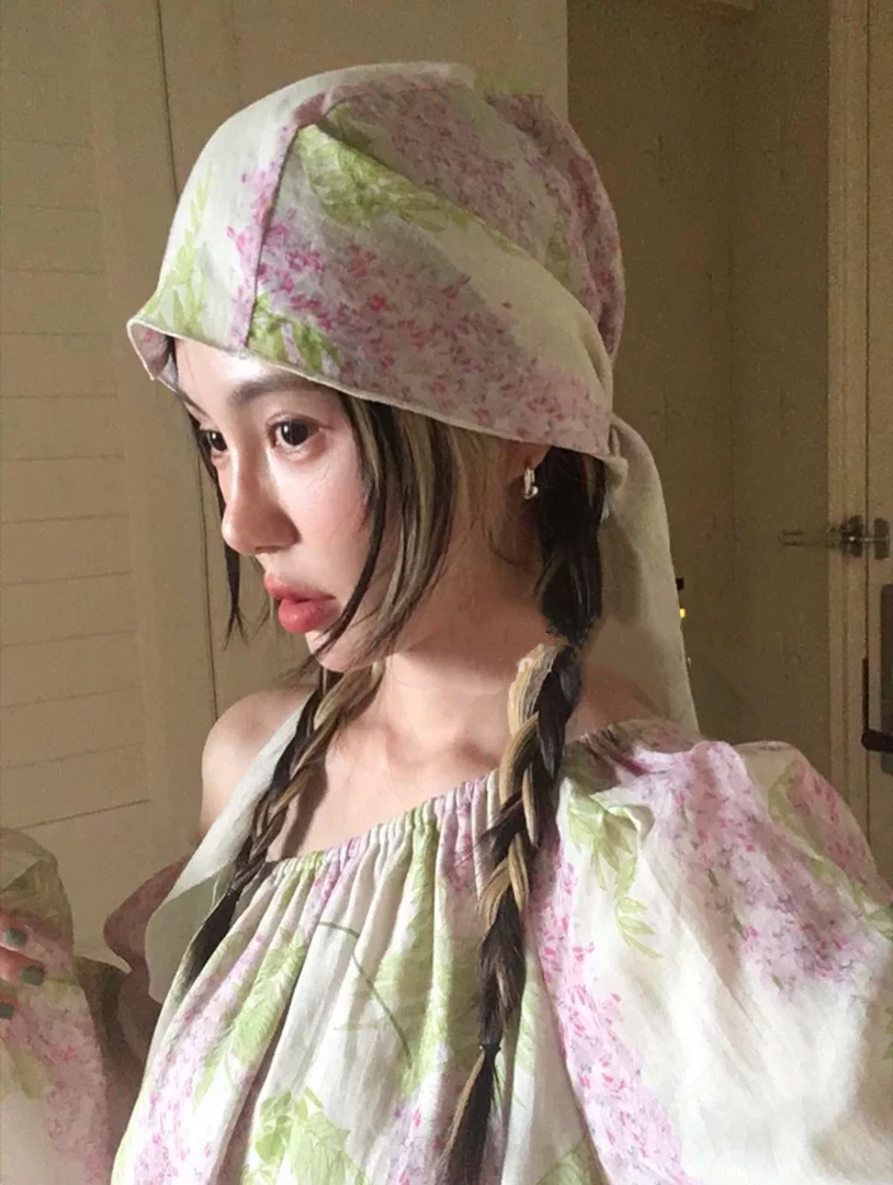 MONA 网红夏日拍照氛围感 百搭文艺头巾帽女 一条装