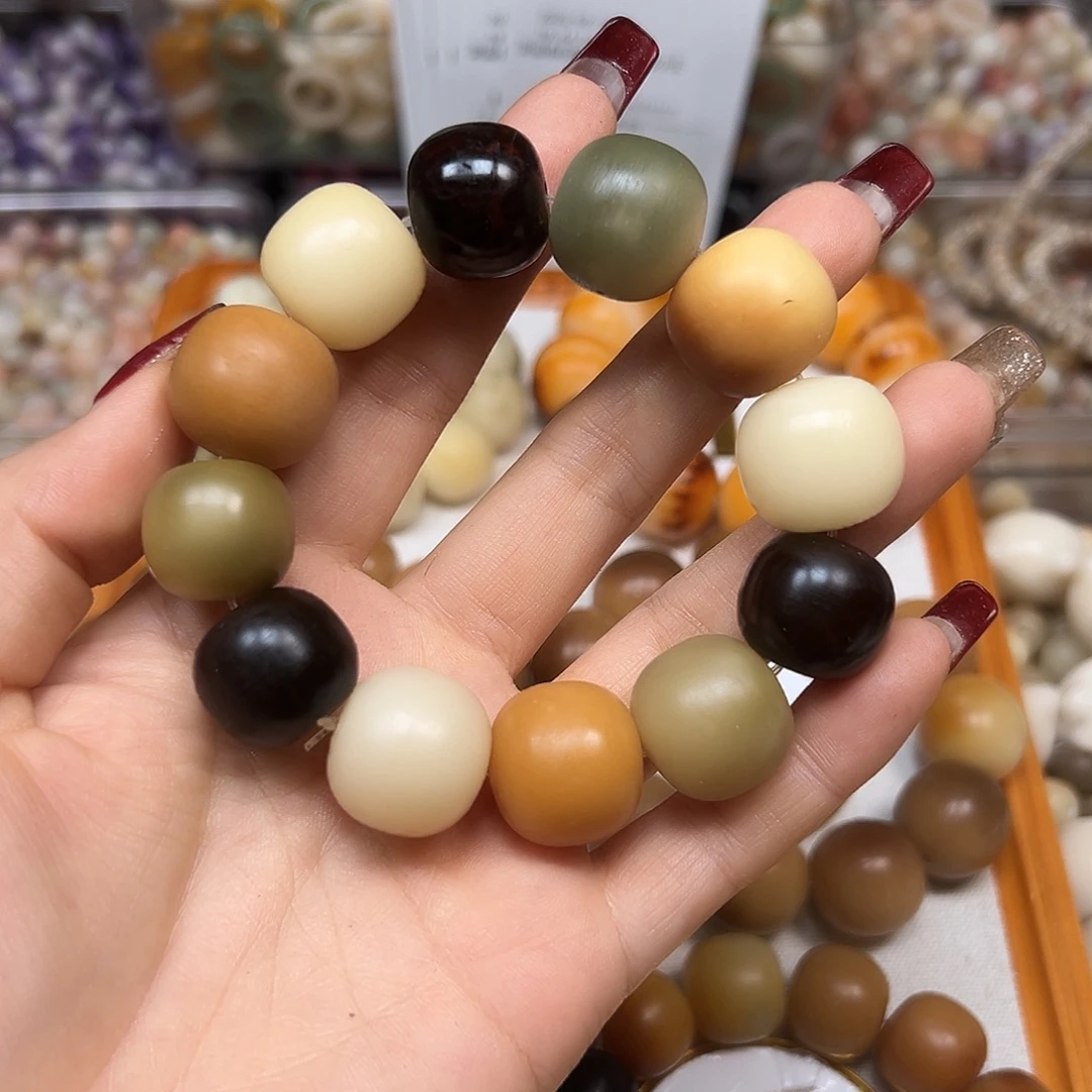 手串菩提根/象牙果瑕疵多宝桶大小混1条6