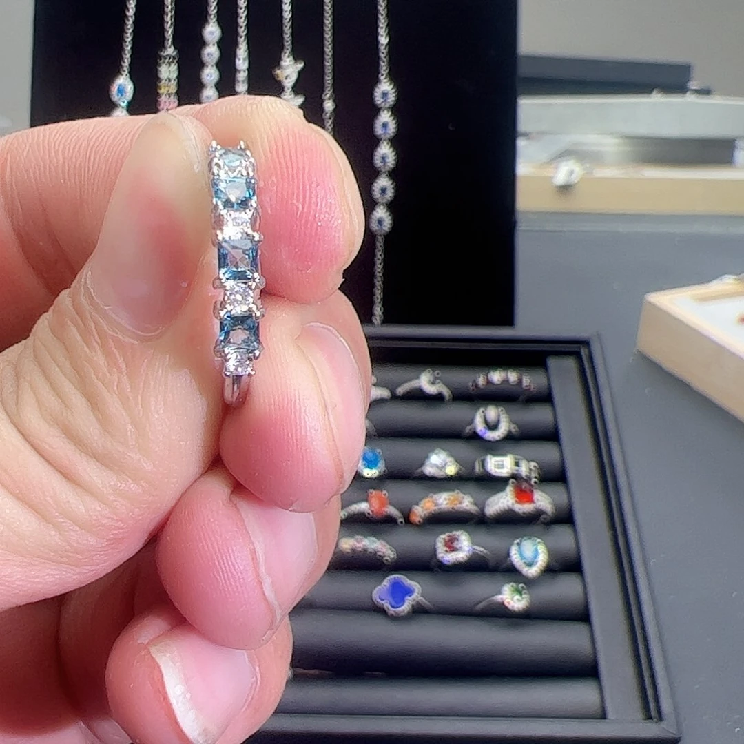 水晶戒指银S925镶嵌1121