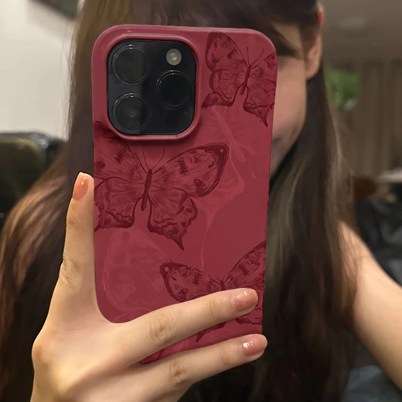 【红色蝴蝶】新款国风适用iPhone16苹果15promax手机壳14pro小众13