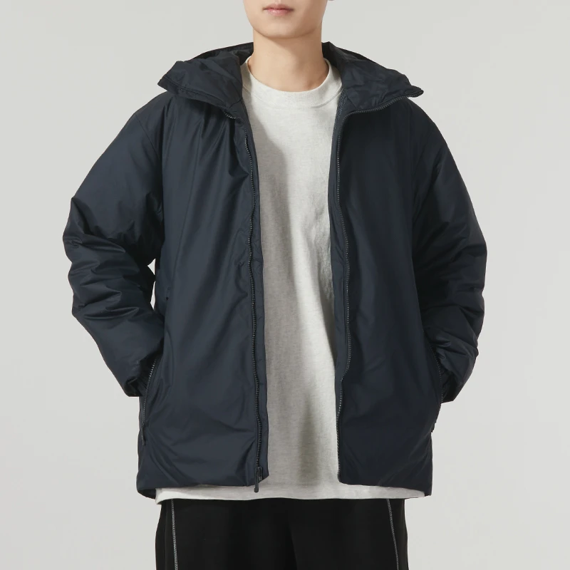 【商场同款】安德玛羽绒服男装冬季新款保暖户外运动服黑色连帽外套