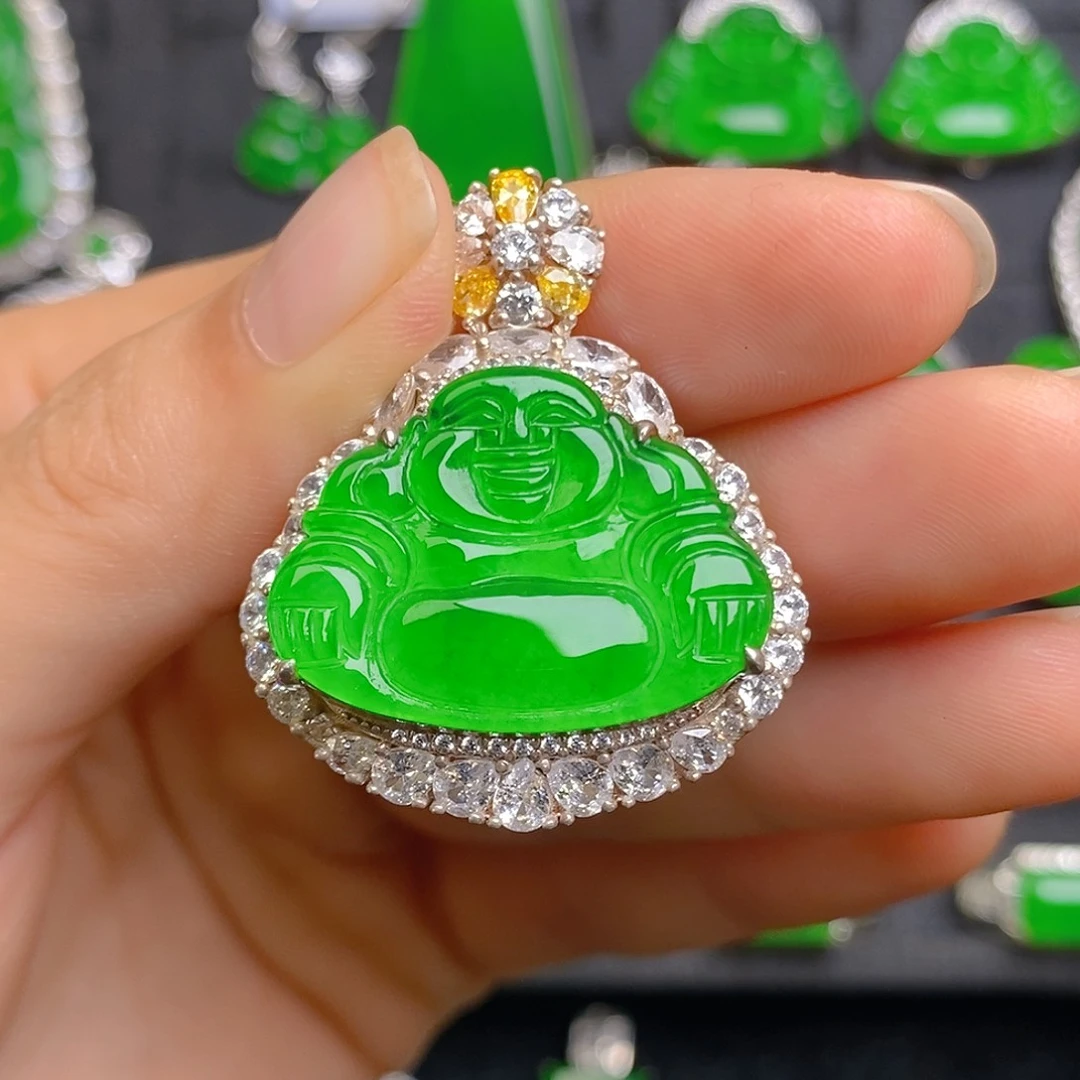 翡翠银S925镶嵌颈饰