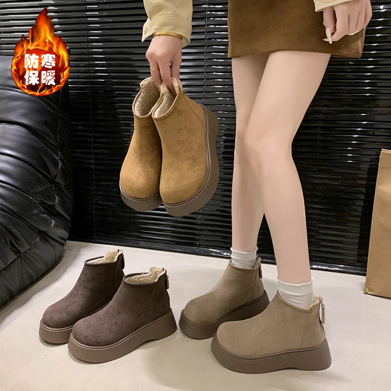 【编码：001-040】厚底勃肯短靴女2025年秋冬新款爆款百搭时尚瘦瘦靴