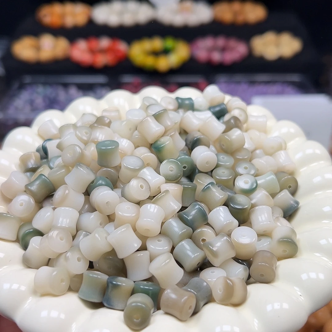 菩提根/象牙果手串卡9飘绿竹节120颗