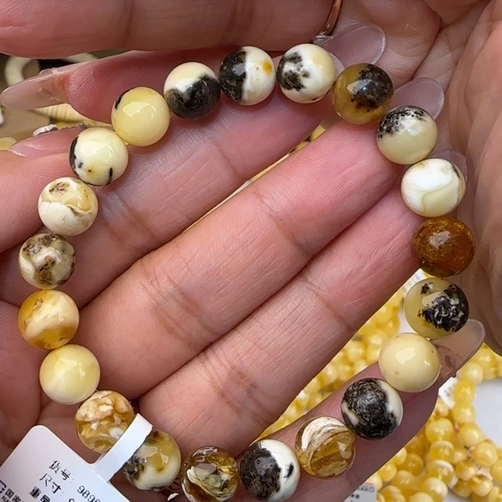 手串蜜蜡未镶嵌奥利奥圆珠手串