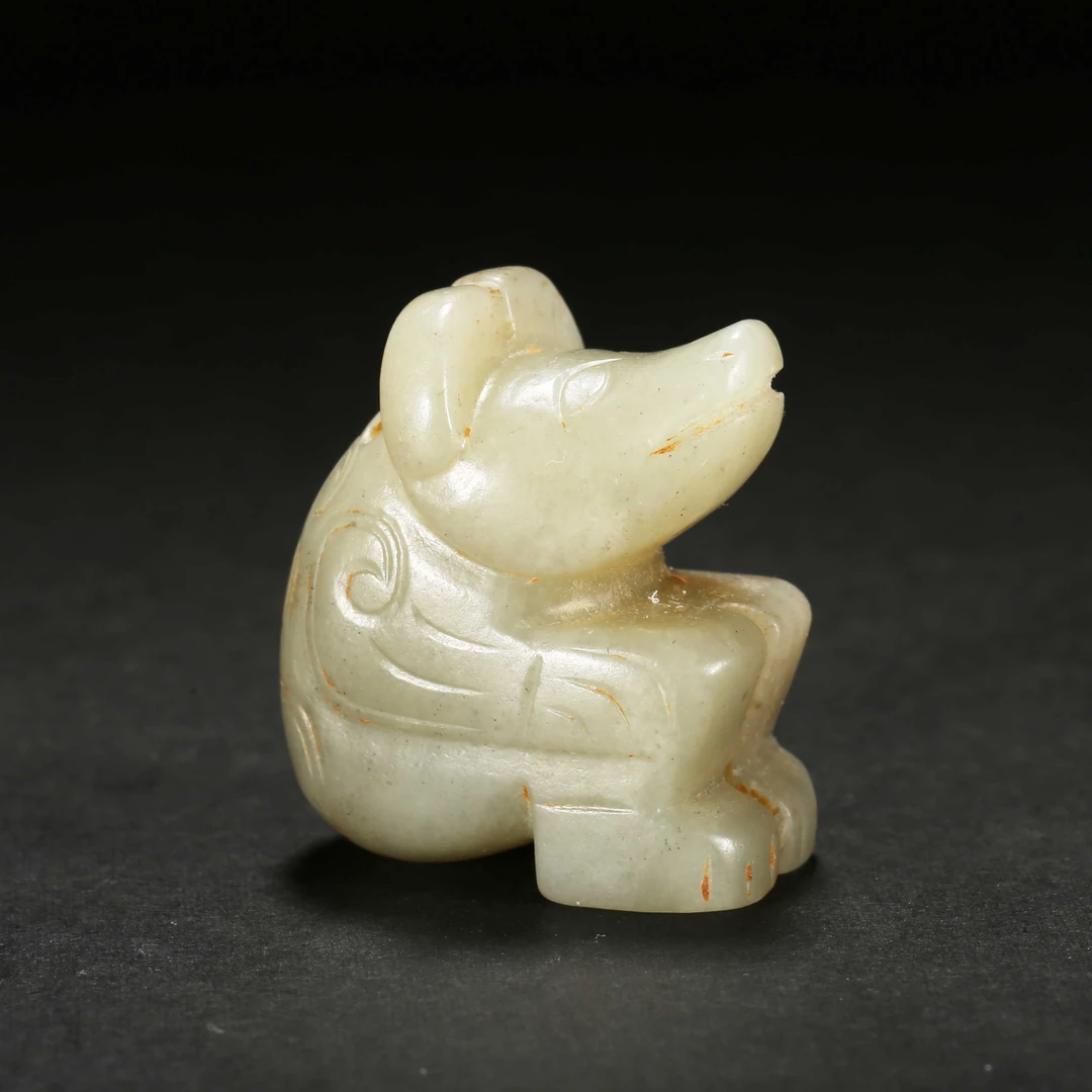 【北京文博】明代*和田玉熊坠/WBLGR25918064/和田玉