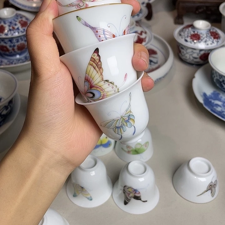 鏡粉彩单碟套组 好看