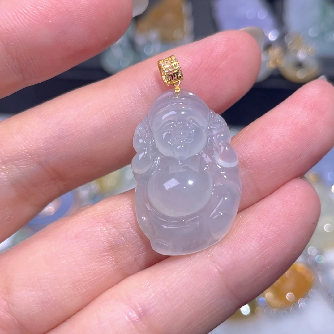 颈饰18K金镶嵌翡翠翡翠