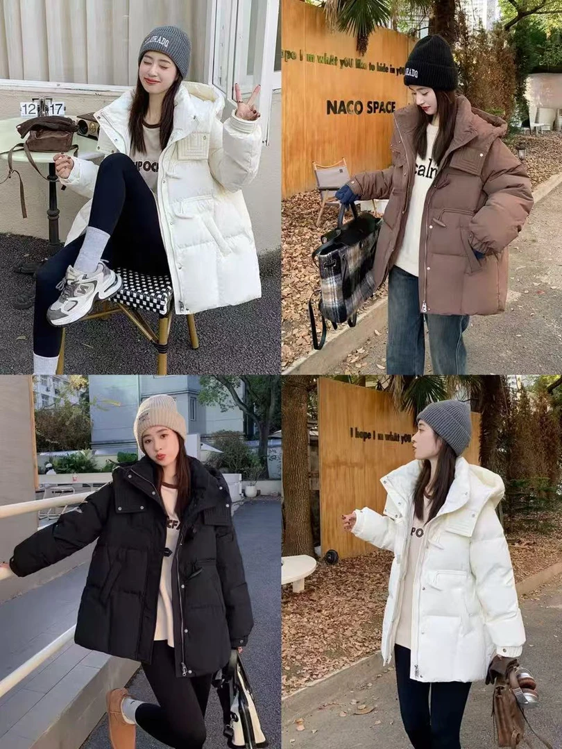 杨老板定制款羊角扣连帽羽绒服