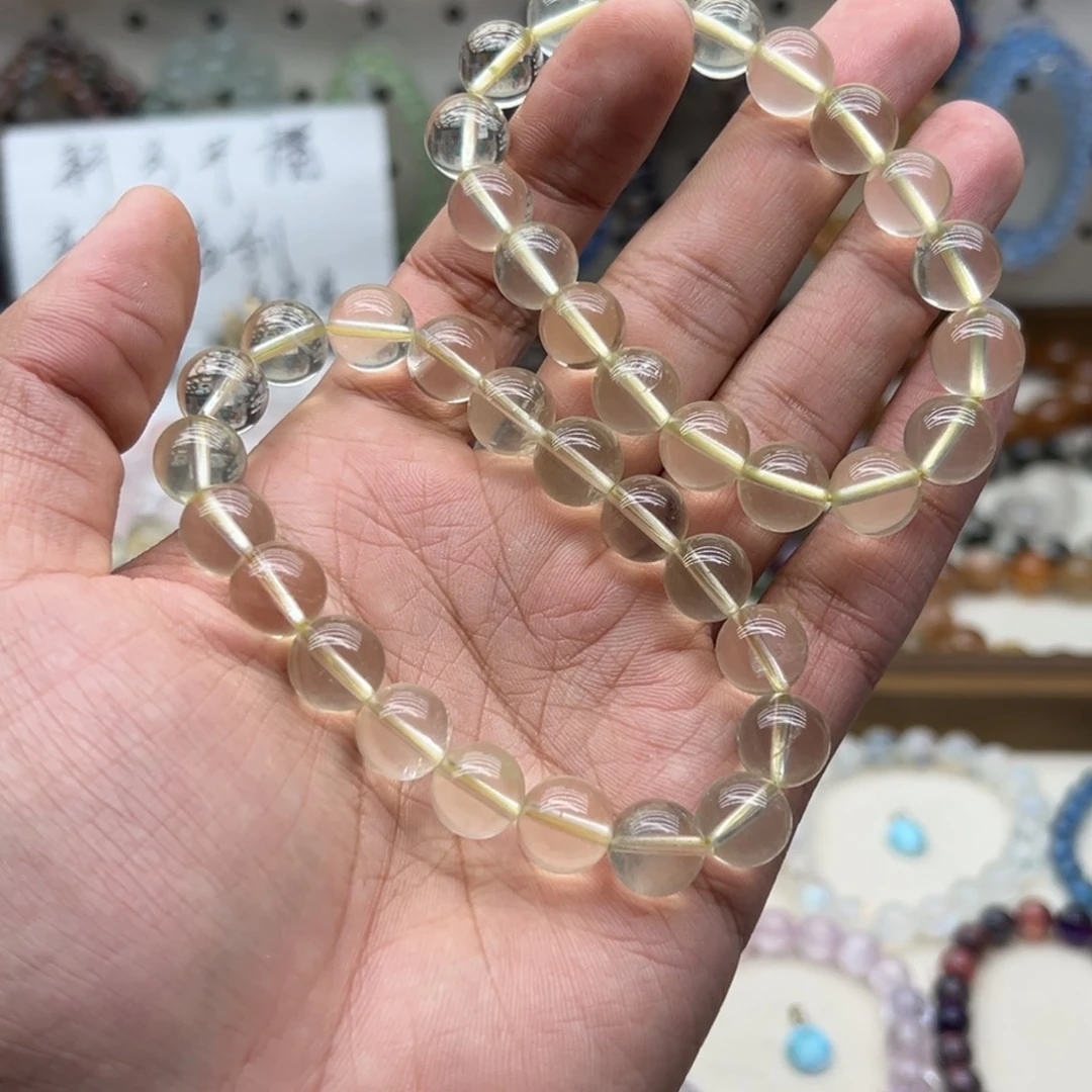 水晶手链未镶嵌11咪净体柠檬黄