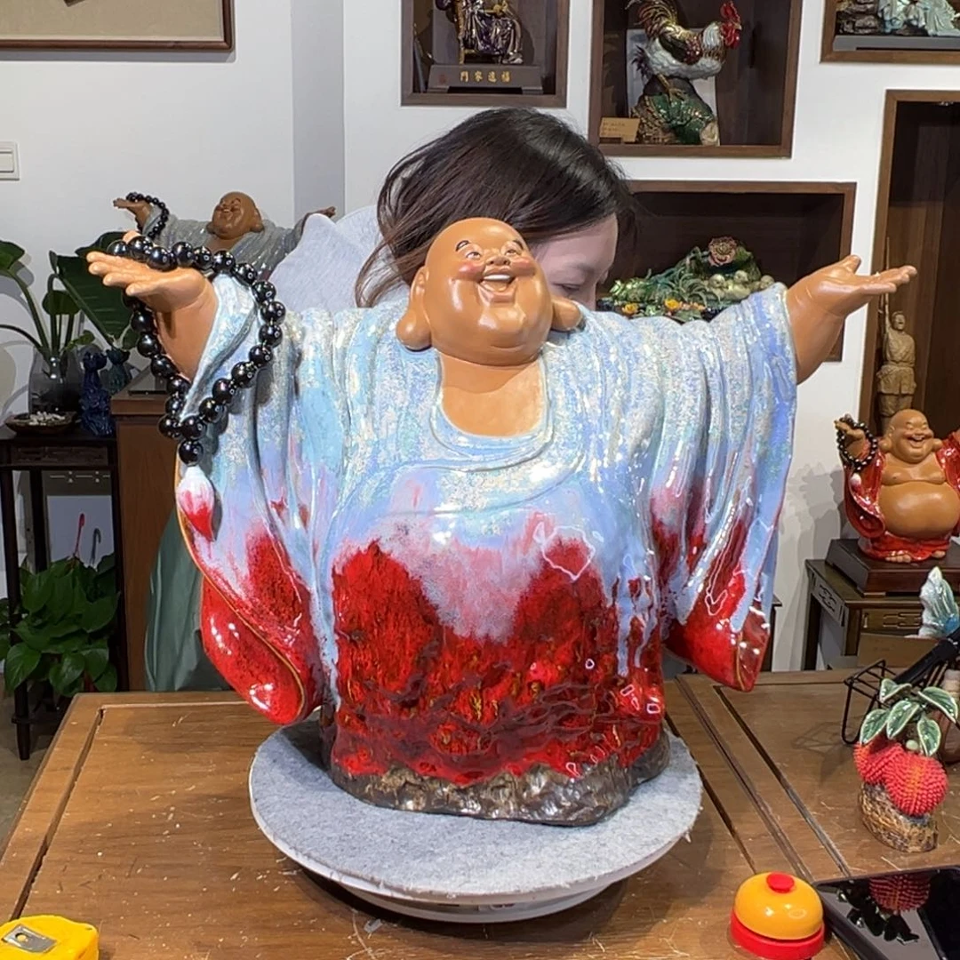 陶瓷两*木皆大欢喜配底座哈哈哈