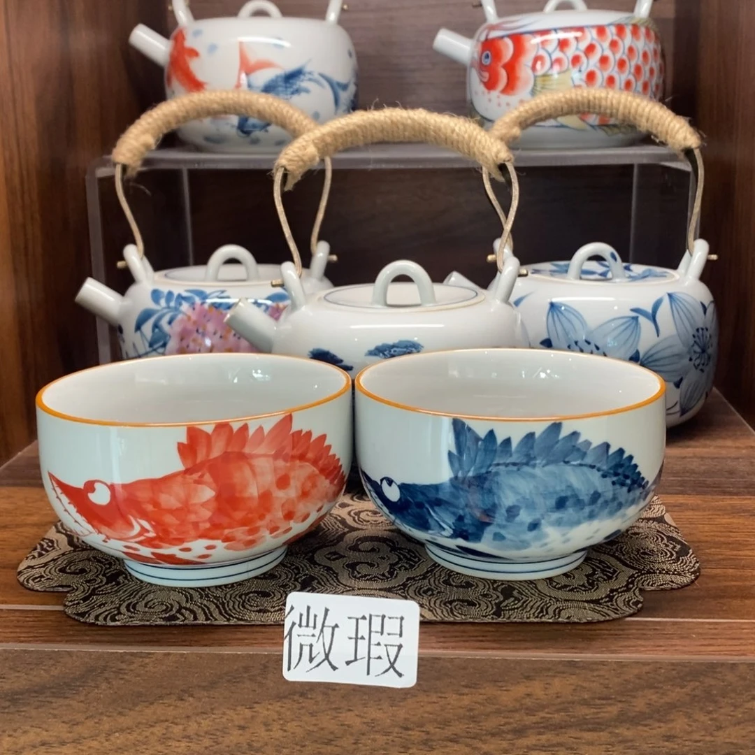 釉下彩老陶泥手工绘制