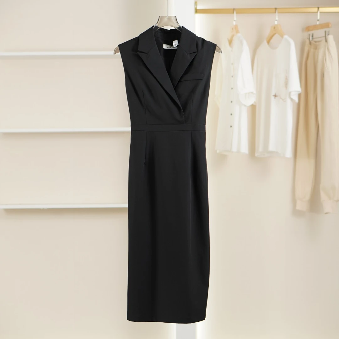 麦迪尚品【深圳原创】4042234 夏季气质通勤无袖连衣裙品牌撤柜