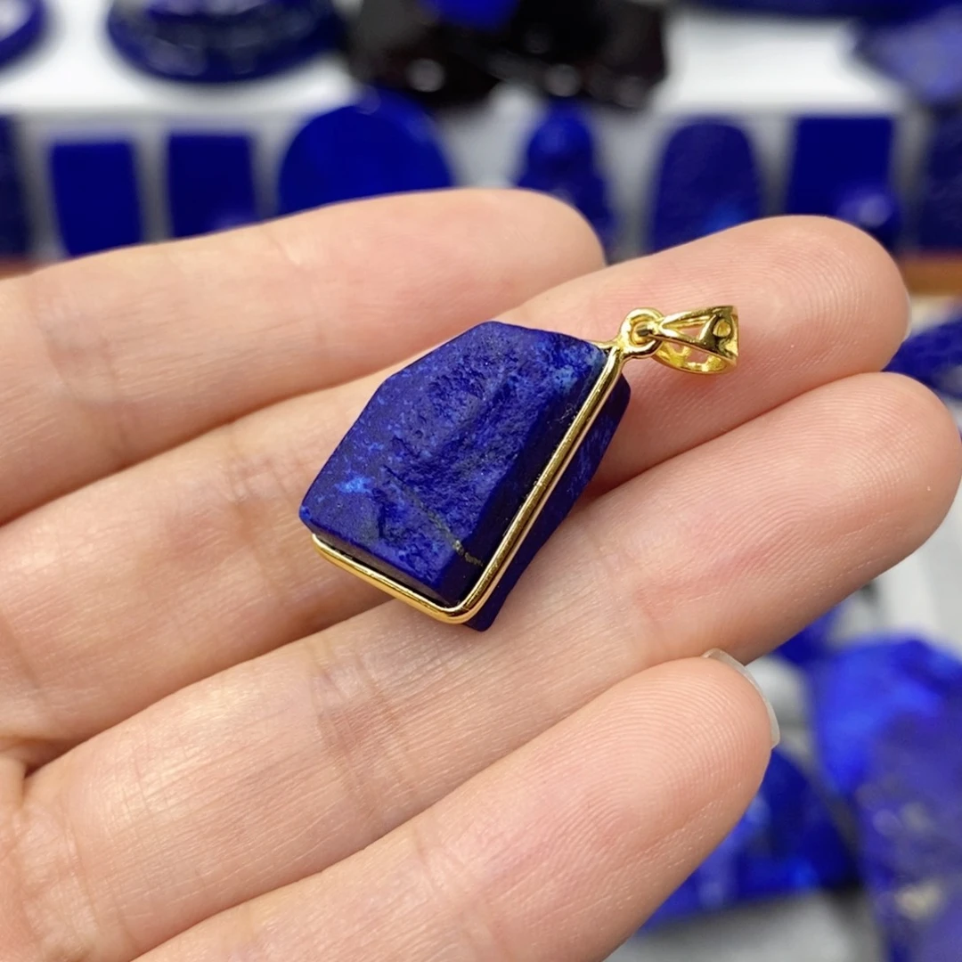 青金石颈饰银S925镀金镶嵌