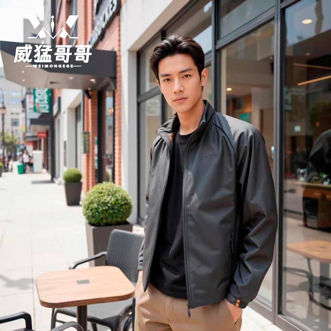 秋季新款亲肤耐磨舒适男士休闲防风百搭防水夹克衫户外通勤外套