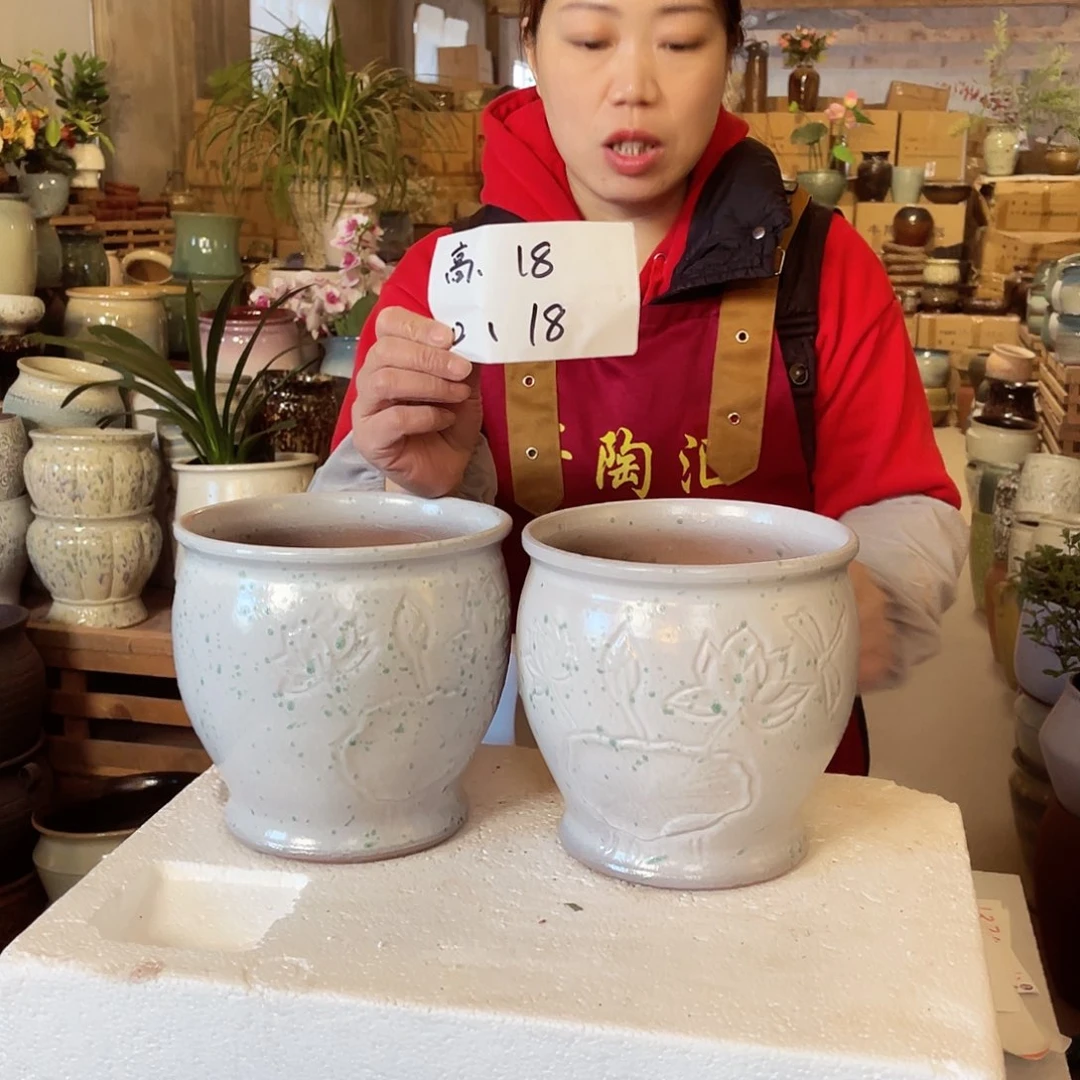紫砂花盆高度18口径18