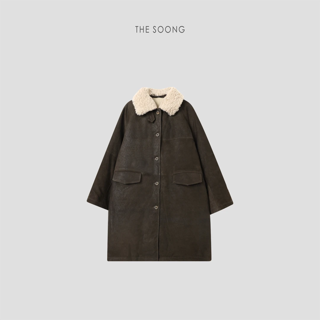 THESOONG|重工新国标90白鹅绒进口山羊绒领皮面羽绒服HWYRF8072