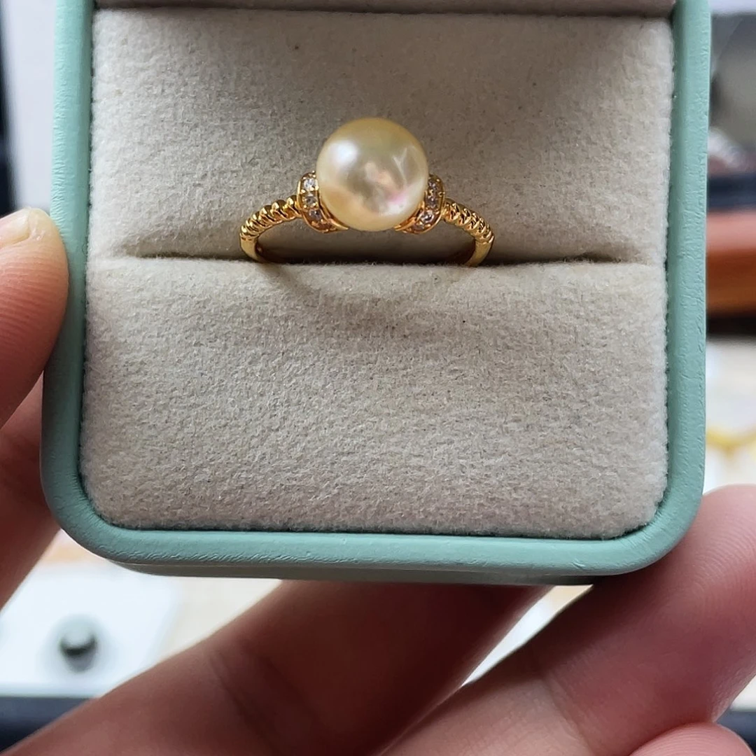 戒指海水珍珠银S925镶嵌