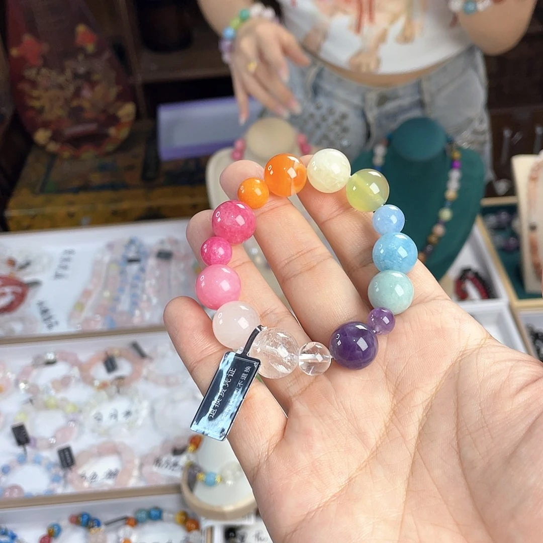 水晶手链银S925镀金镶嵌