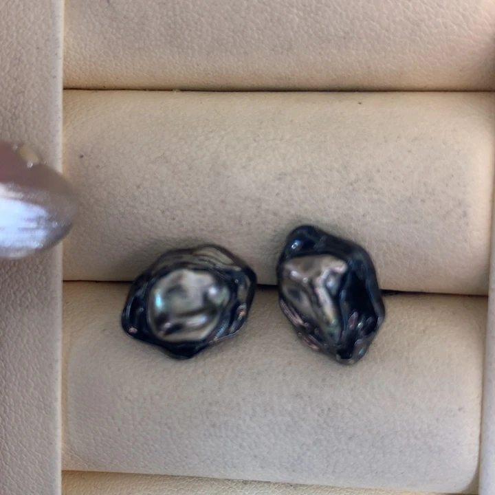 银S925镶嵌耳饰海水珍珠