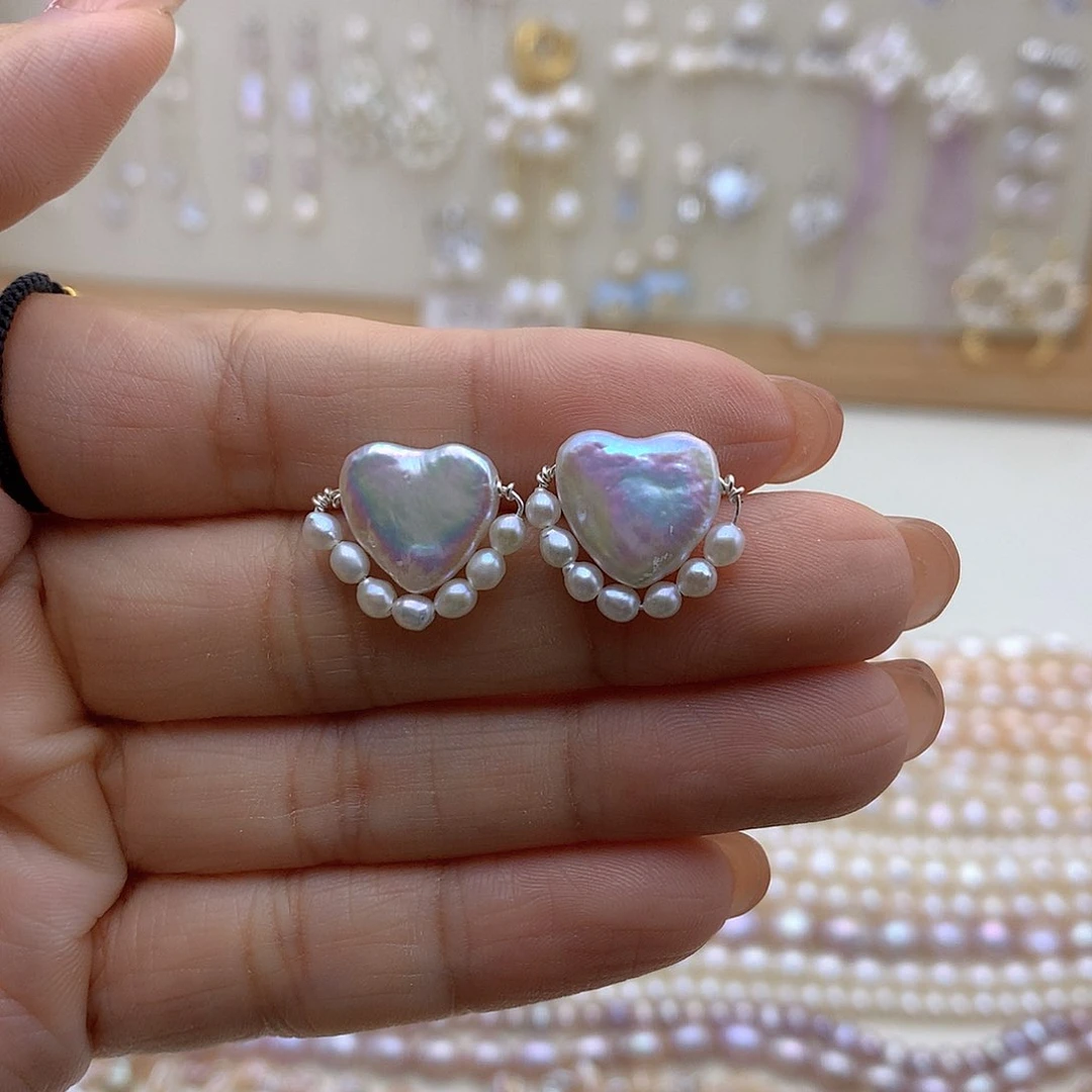 合金耳饰淡水珍珠