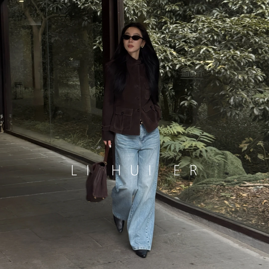 LiHuiEr李慧儿【柏林苍穹】2025高级设计小众咖色上衣外套FL25831
