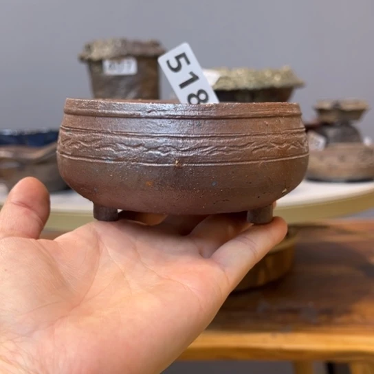 林子手工柴烧花盆10x4