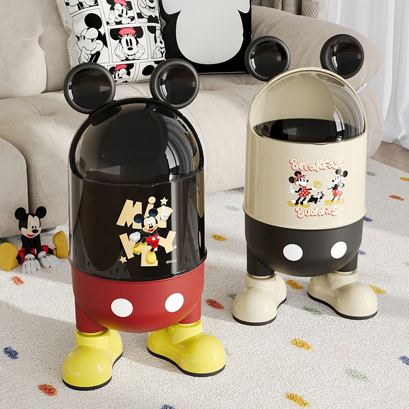 【迪士尼联名】卡通垃圾桶家用客厅高颜值浴室厕所带盖卧室可爱创意