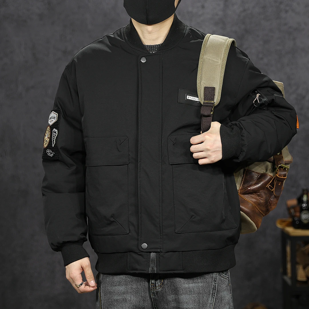 棒球领加厚棉衣外套男装短款上衣秋冬宽松潮牌保暖棉服工装夹克潮