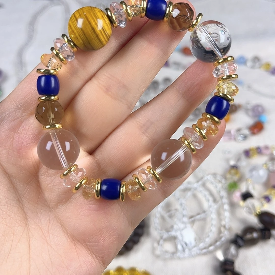 水晶手串未镶嵌手串藏式虎眼石款