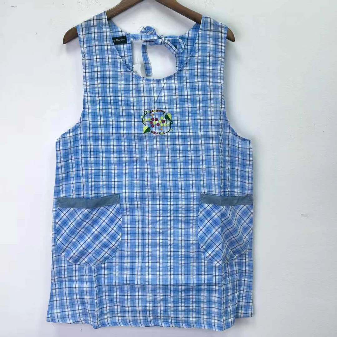 Z7 外贸日单马甲式罩衣后系带围裙