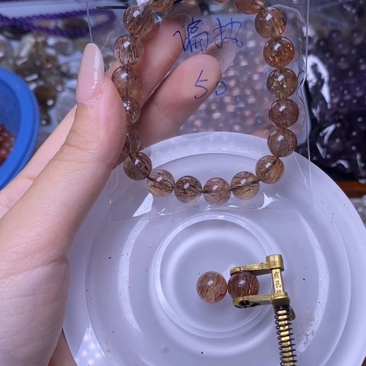 偏***执未镶嵌手链水晶黑金超