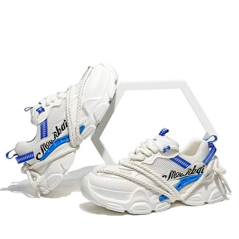 潮流男鞋夏季2025新款透气厚底男士增高防滑老爹鞋男款运动休闲鞋