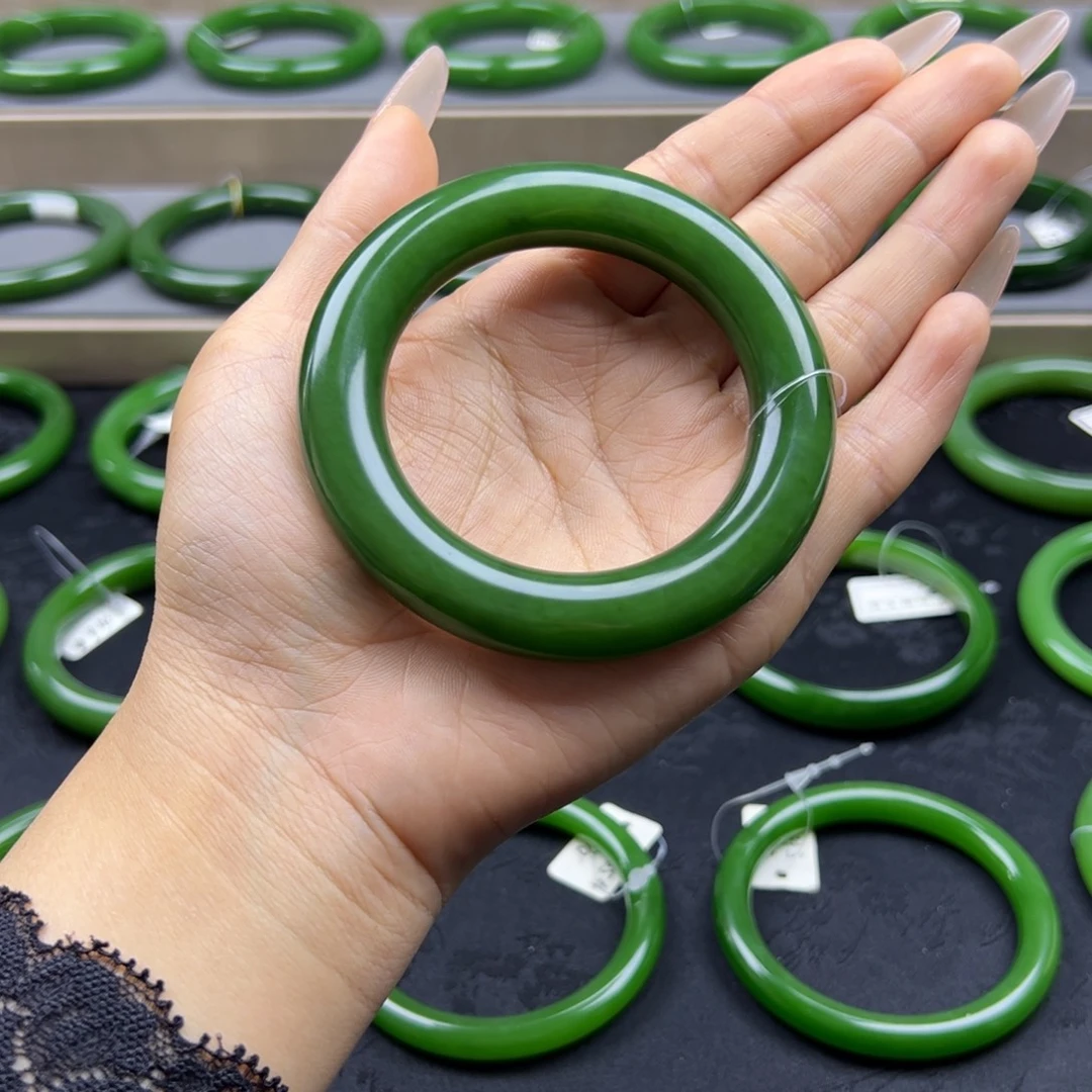 和田玉（碧玉）未镶嵌手镯胖圆