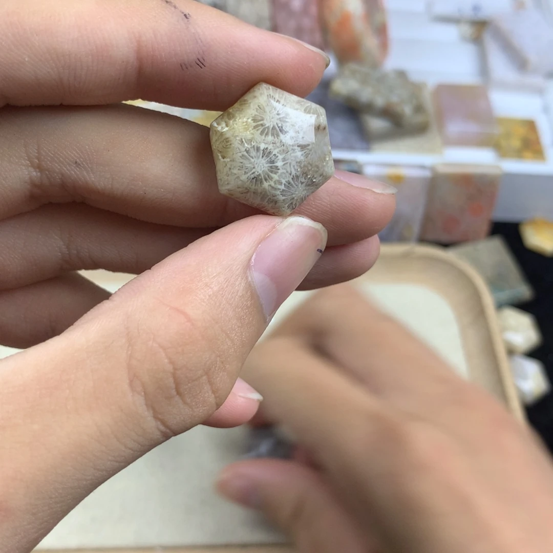 戴***土硅化珊瑚（珊瑚玉）未镶嵌颈饰