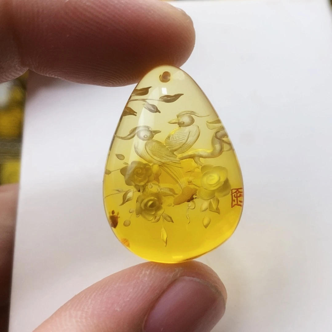 【闪购商品】未镶嵌吊坠(不含链)琥珀（花珀）