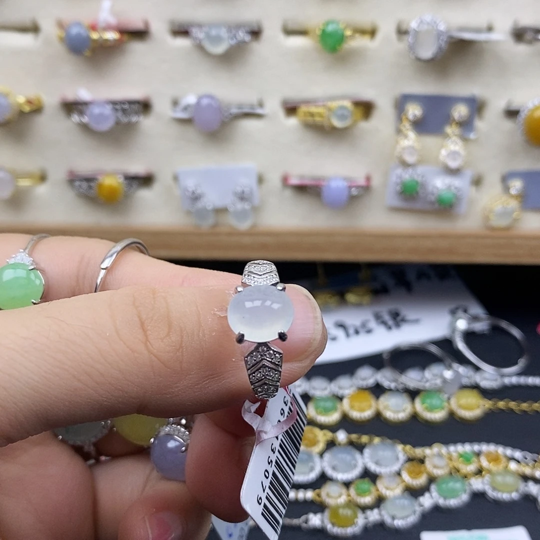 翡翠银S925镶嵌戒指