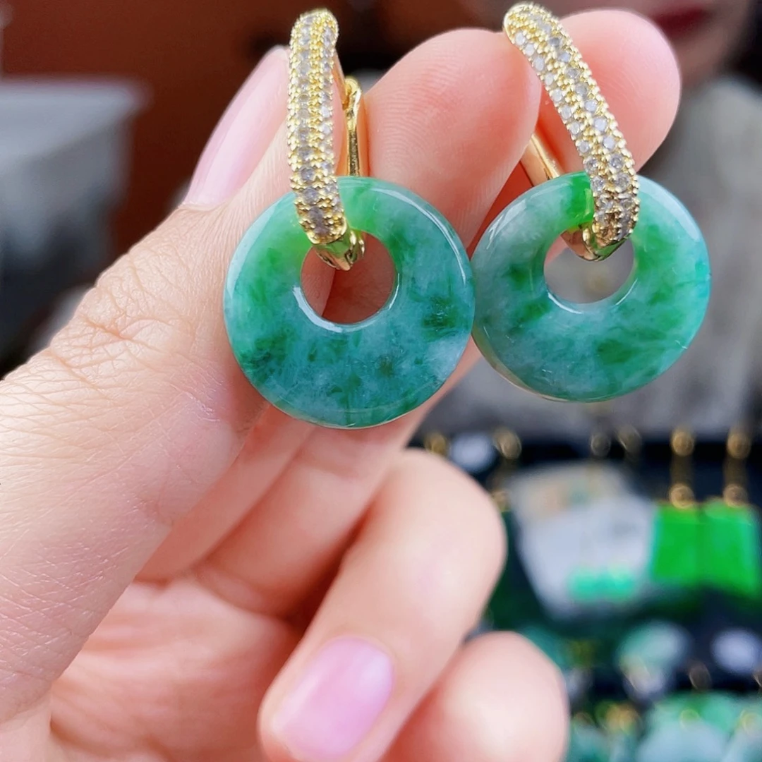 翡翠未镶嵌耳饰饰品