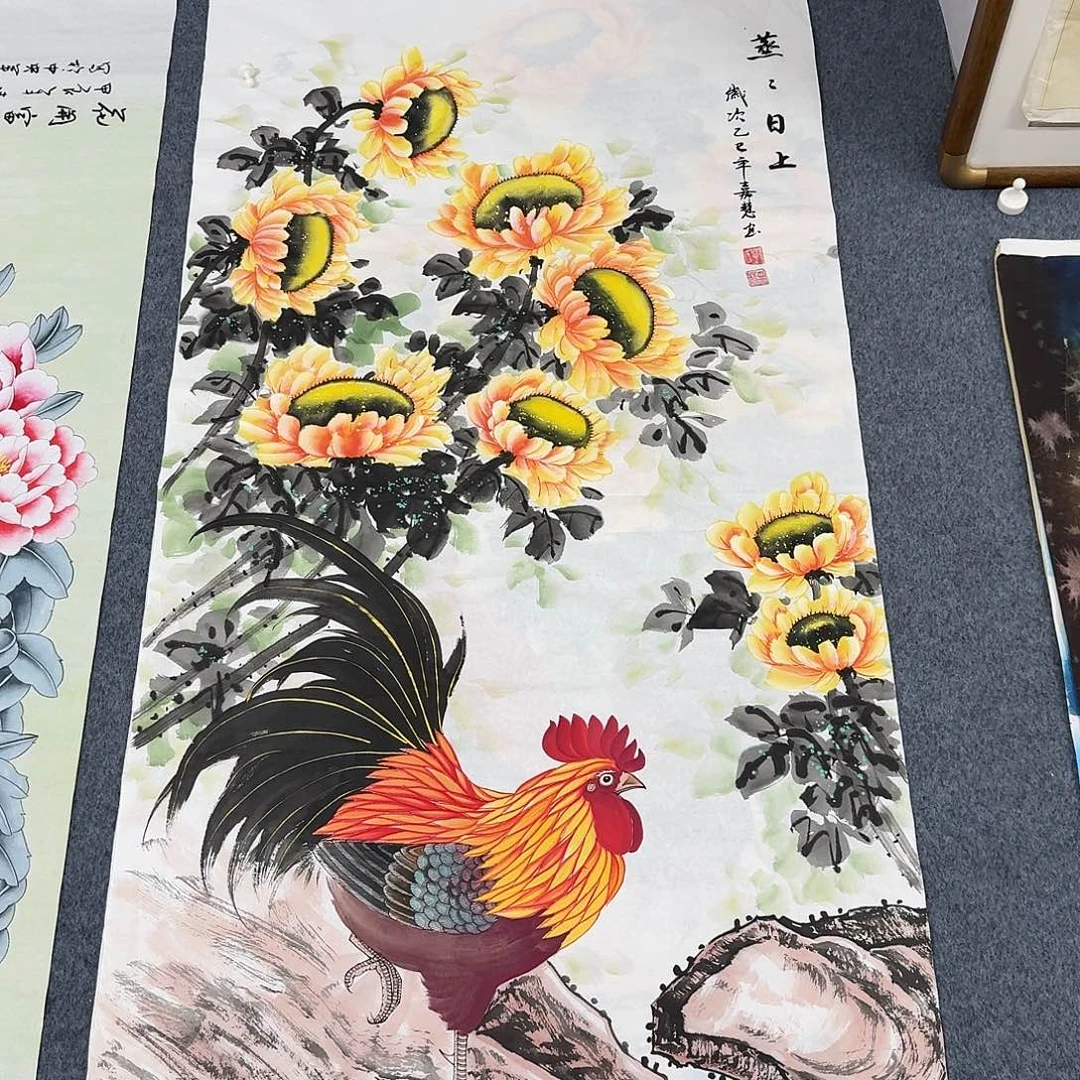 国画四尺尺寸70X140纯手绘作品