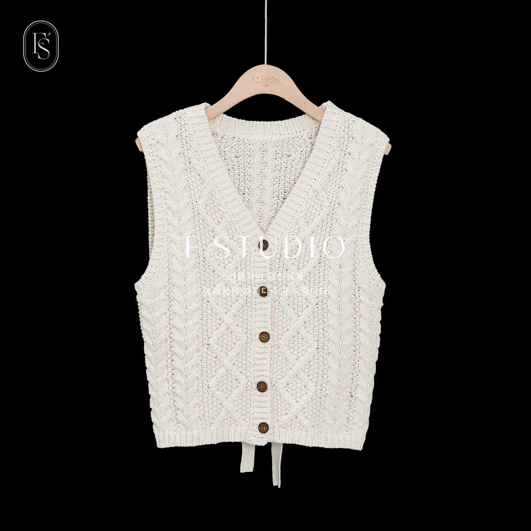 【菱格起司】FS309S039菱形绞花针织马甲【ZY专属】
