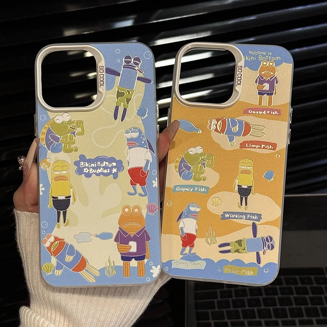 可爱比奇堡的居民适用华为oppo荣耀vivo小米苹果13手机壳15镭射14