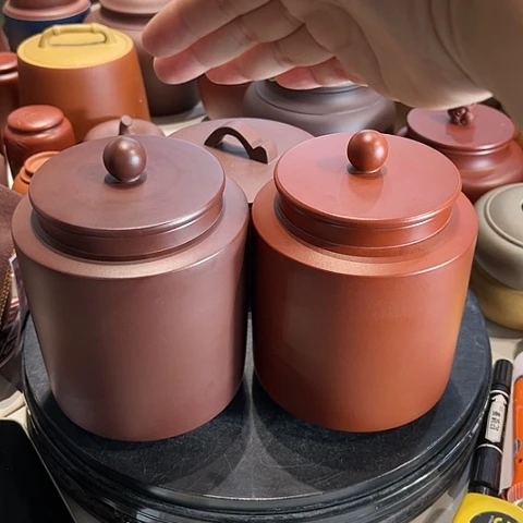 【闪购商品】紫砂茶叶罐舟*…紫砂茶叶罐一对
