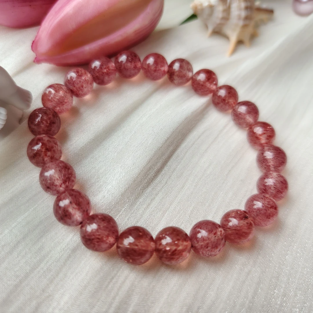 莓籽繁星桃运蜜恋红七夕草莓晶手串