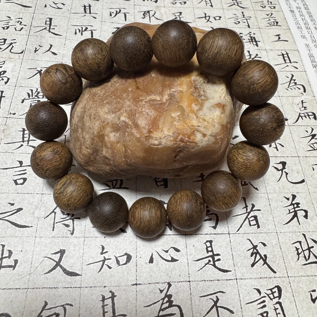 z-754【文莱蛇皮粗纹老料沉水】单圈14mm、29.15g