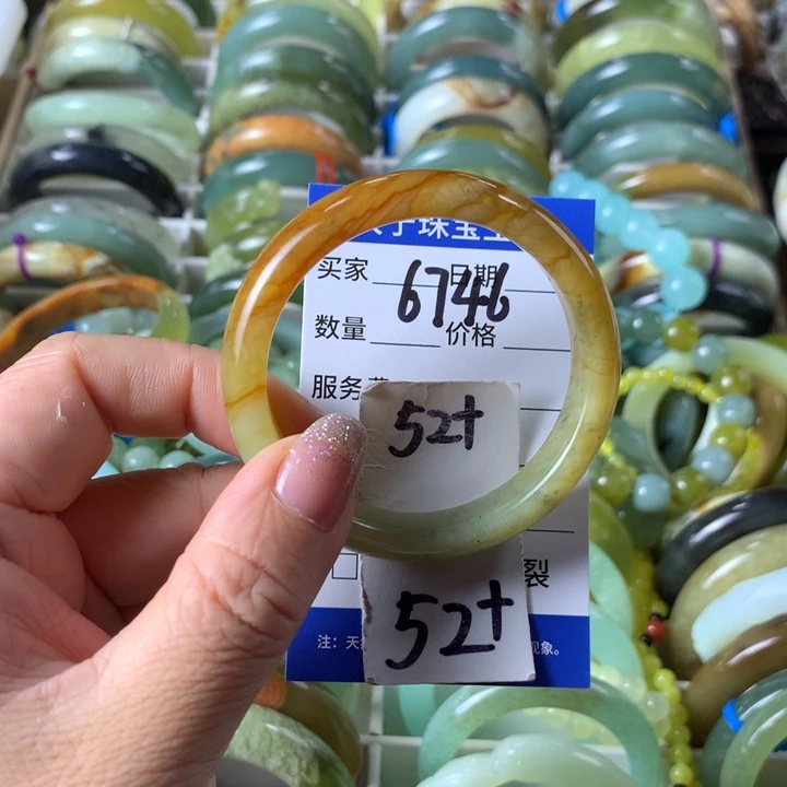 未镶嵌蛇纹石玉手镯6746