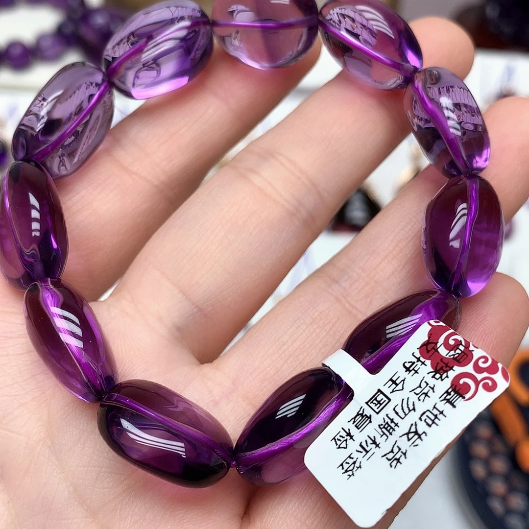 净体随形手串15m m未镶嵌紫晶